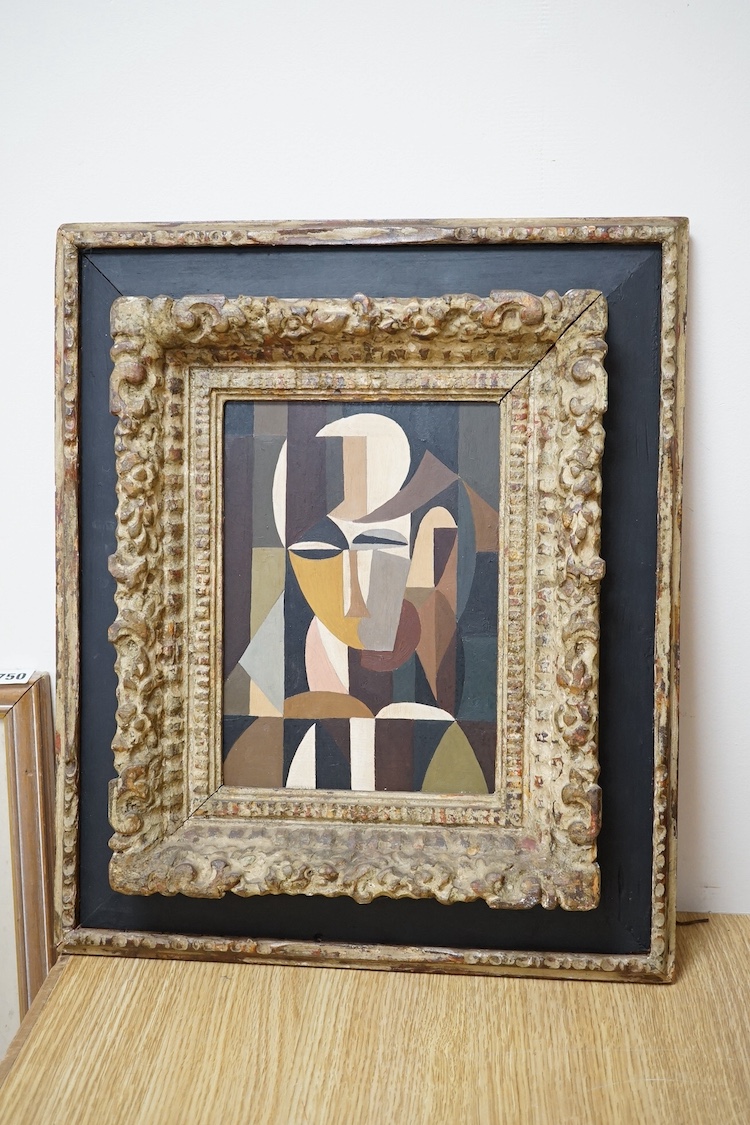 Cubist School, oil on board, Head study, unsigned, 25 x 17cm. Condition - good